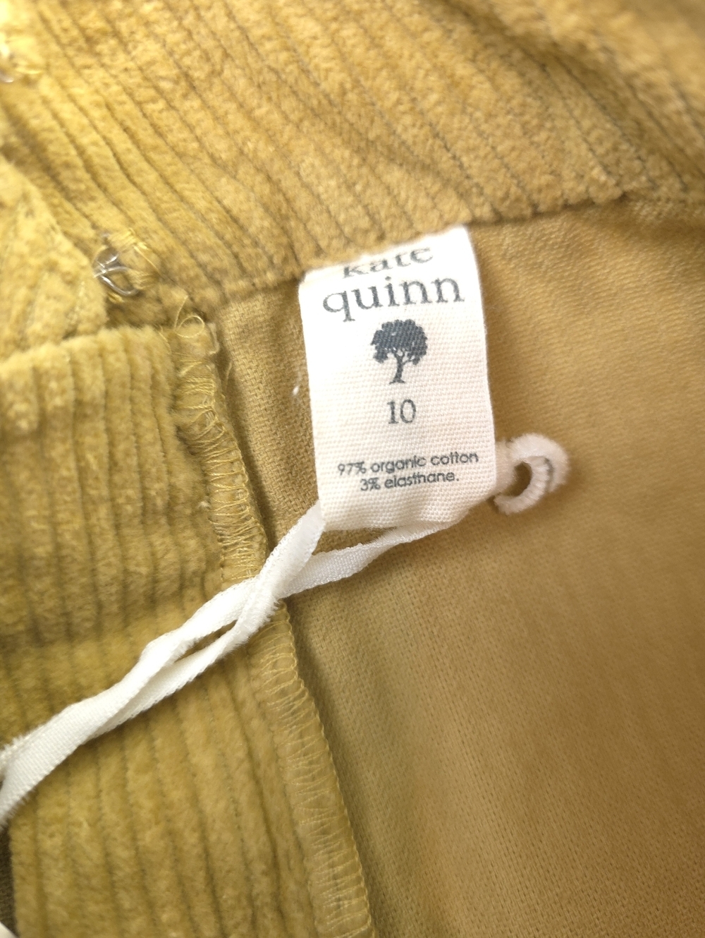 New Kate Quinn Corduroy Pencil Skirt in Tan Mustard Skirt Sz 10 - Picture 3 of 11